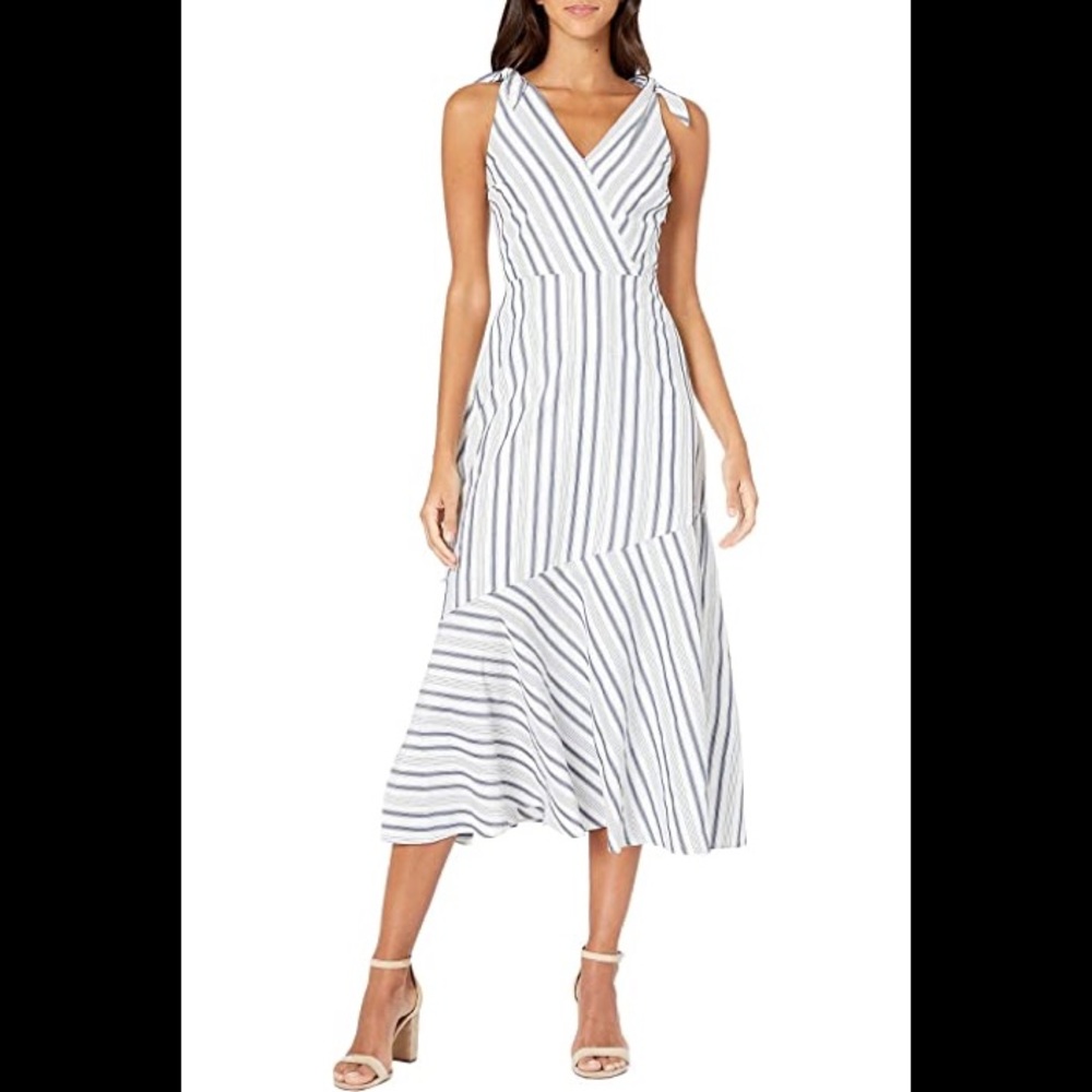 Sam Edelman White and Blue Striped Maxi Dress